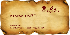 Miskov Csák névjegykártya